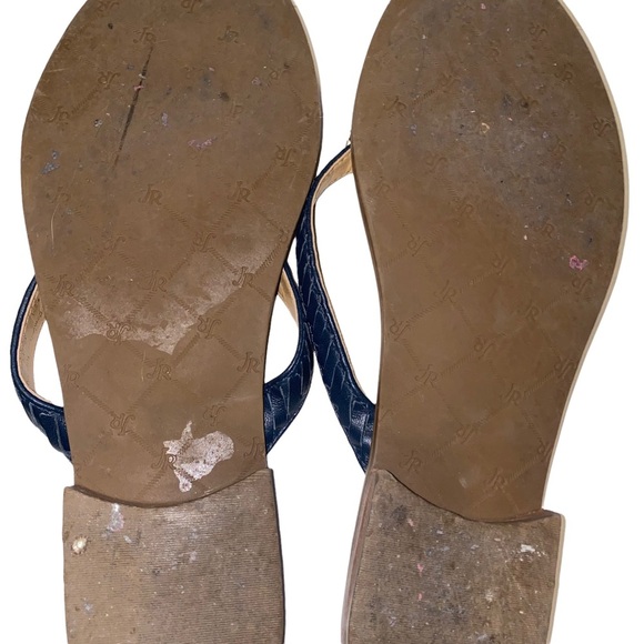 Jack rogers navy leather flip flop sandals size 9.5 - Picture 5 of 5